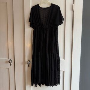 Torrid Short Sleeve Black Maxi Duster, Women’s Size 1